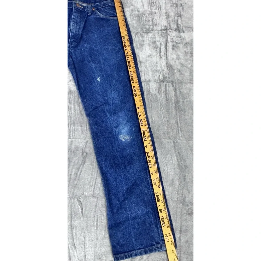 Vintage Wrangler 13MWZPW Mens Jeans 34x32 Blue Denim‎ Western Cowboy